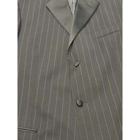 Ralph Lauren LRL Men’s Size‎ 42 L Black Pin Stripe Blazer Tuxedo Jacket 100S - Picture 2 of 16